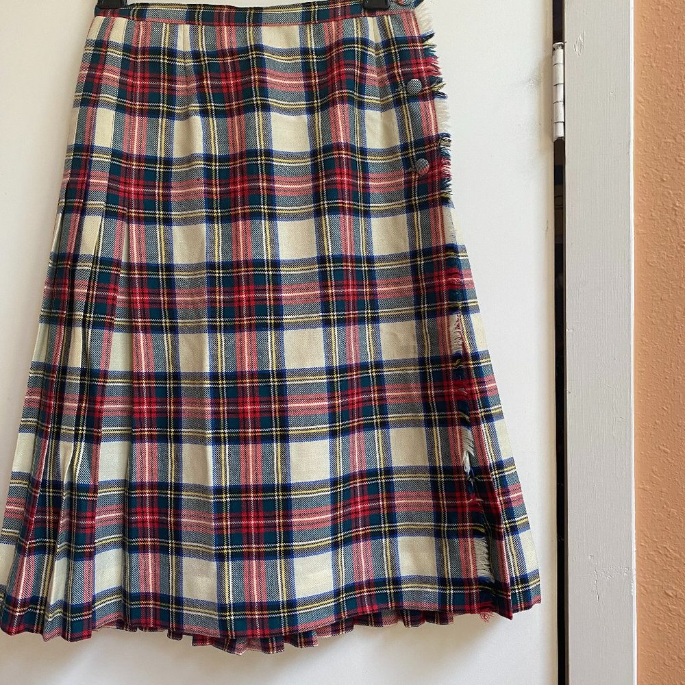 Vintage Tartan Wool "Outlander" Style Wrap Skirt sz. small